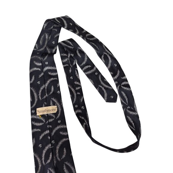 Strathmore All Silk Mens Tie With Abstract Pattern 58" - Picture 5 of 9